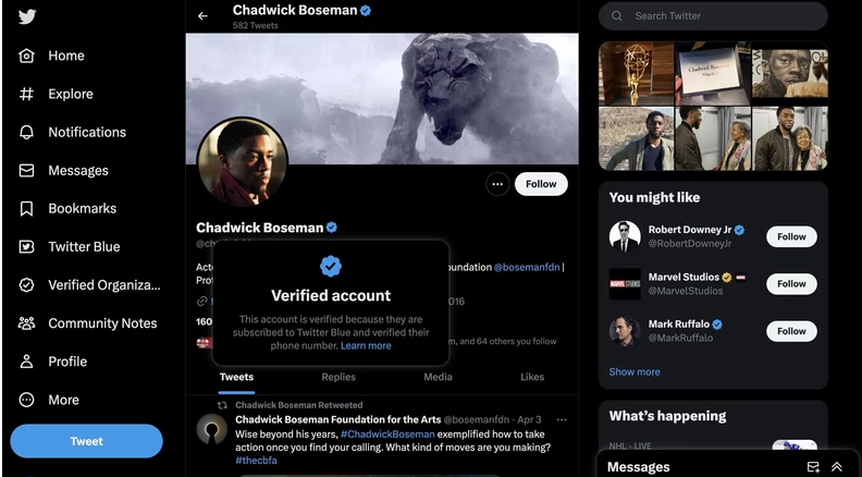 Twitter adds verified checkmarks to handles of dead celebrities